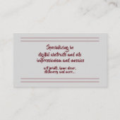 Minimal rosa Streifen auf Grau Elegante Kunstwerke Visitenkarte (Rückseite)