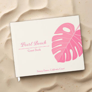 Minimal rosa Tropical Beach Urlaub Vermietung Gästebuch