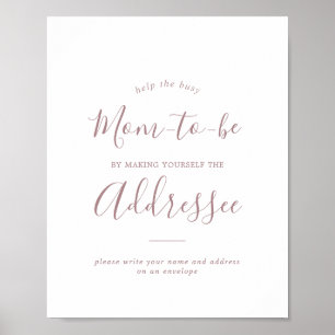 Minimal Rose Gold Baby Dusche Adresse und Umschlag Poster