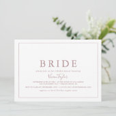 Minimal Rose Gold Horizontal Bride Brautparty Einladung (Stehend Vorderseite)