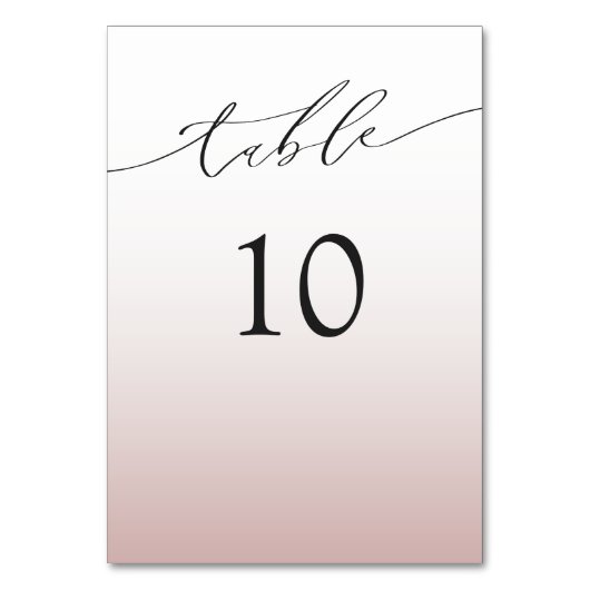 Minimal Rose Gold Wedding Tischnummer (Rückseite)