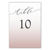 Minimal Rose Gold Wedding Tischnummer (Vorderseite)