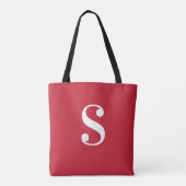 Minimal rot mit großer weißer Monogramm Tasche (Rückseite)