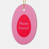 Minimal Rot und Rosa Ei Ostern Keramik Ornament (Links)
