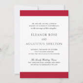 Minimal rot und schwarz Elegante Moderne Hochzeit Einladung (Vorderseite)