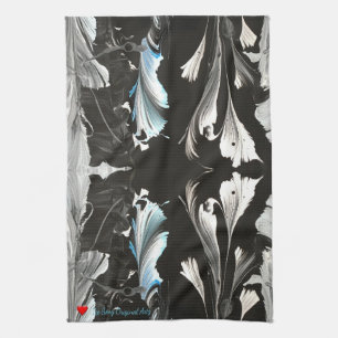 Minimal Rotes Herz White Black Original Garten Geschirrtuch