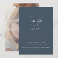 Minimal Royal Blue Opulence Script Foto Wedding