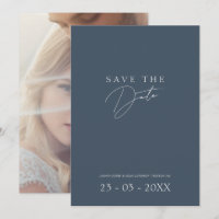 Minimal Royal Blue Opulence Script Foto Wedding