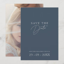 Minimal Royal Blue Opulence Script Foto Wedding