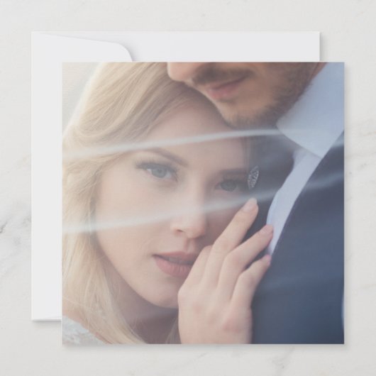 Minimal Royal Blue Opulence Script Foto Wedding Save The Date (Rückseite)