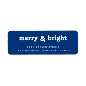 Minimal Royal Blue Weihnachtsgrüße Adresse (Vorne)