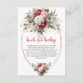 Minimal Ruby Red Blush Greenery Book for Baby Begleitkarte (Vorderseite)