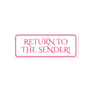 Minimal "RÜCKKEHR ZUM SENDER!" Briefmarke Permastempel