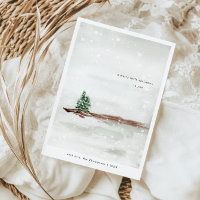 Minimal ruhige, schneebedeckte Pinienbäume