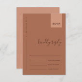MINIMAL RUST ORANGE TYPOGRAPHY WEDY RSVP BEGLEITKARTE (Vorne/Hinten)