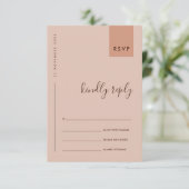 MINIMAL RUST ORANGE TYPOGRAPHY WEDY RSVP BEGLEITKARTE (Stehend Vorderseite)