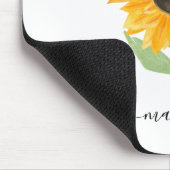 Minimal Rustic Sunflower Personalized Name Script Mousepad (Ecke)