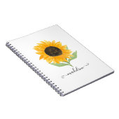 Minimal Rustic Sunflower Personalized Name Script Notizblock (Rechte Seite)