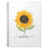 Minimal Rustic Sunflower Personalized Name Script Notizblock (Vorderseite)