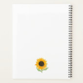 Minimal Rustic Sunflower Personalized Name Script Planer (Rückseite)