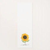 Minimal Rustic Sunflower Personalized Name Script Yogamatte (Rückseite)
