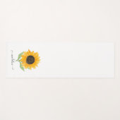 Minimal Rustic Sunflower Personalized Name Script Yogamatte (Vorderseite (Horizontal))