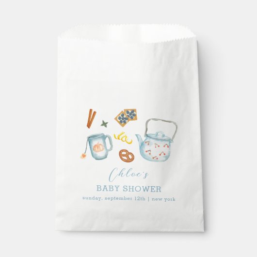 Minimal rustikale Par-Tee-Cookie Kinderdusche Geschenktütchen (Vorderseite)