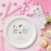 Minimal rustikale Par-Tee-Cookie Kinderdusche Pappteller (Party)