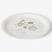 Minimal rustikale Par-Tee-Cookie Kinderdusche Pappteller (Schrägansicht)