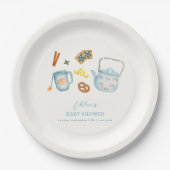 Minimal rustikale Par-Tee-Cookie Kinderdusche Pappteller (Vorderseite)