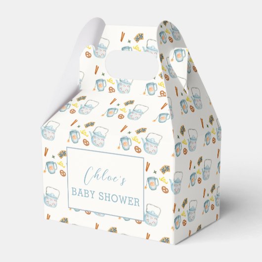 Minimal rustikale Par-Tee-Kochgeschirr Kinderdusch Geschenkschachtel (Rückseite)