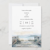 Minimal rustikale Seeblick Balkon Blick Strand Hoc Einladung (Vorderseite)