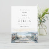 Minimal rustikale Seeblick Balkon Blick Strand Hoc Einladung (Stehend Vorderseite)