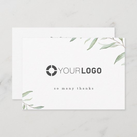 Minimal rustikales Firmenlogo Dankeskarte (Vorne/Hinten)