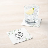 Minimal rustikales Firmenlogo Rechteckiger Pappuntersetzer (Vor Ort)