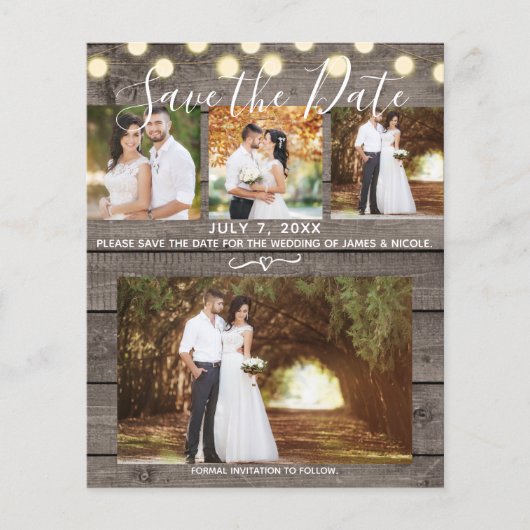 Minimal rustikales Holz & Licht 4 Foto Save the Da (Vorderseite)