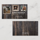 Minimal Rustikales Holzpferd Foto Reittier Visitenkarte (Vorne/Hinten)