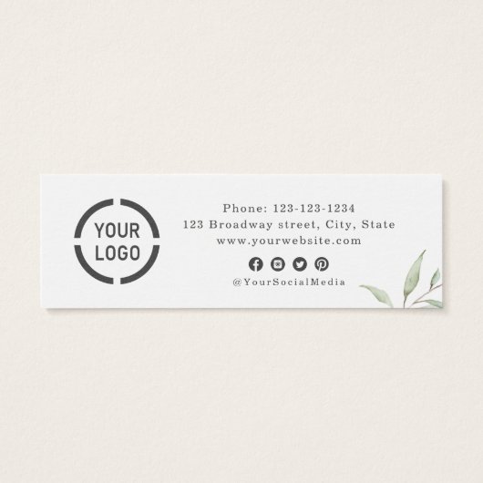 Minimal rustikales Logo Firmenkarte (Rückseite)