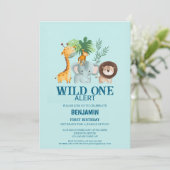 Minimal Safari Wild One Birthday Einladung (Stehend Vorderseite)