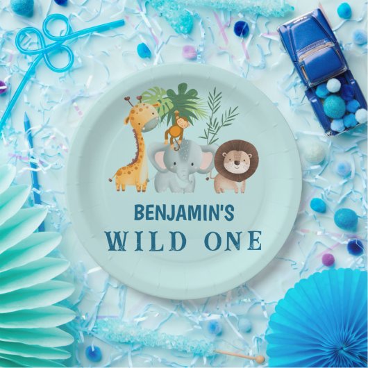 Minimal Safari Wild One birthday party Pappteller (Party)