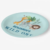 Minimal Safari Wild One birthday party  Pappteller (Schrägansicht)