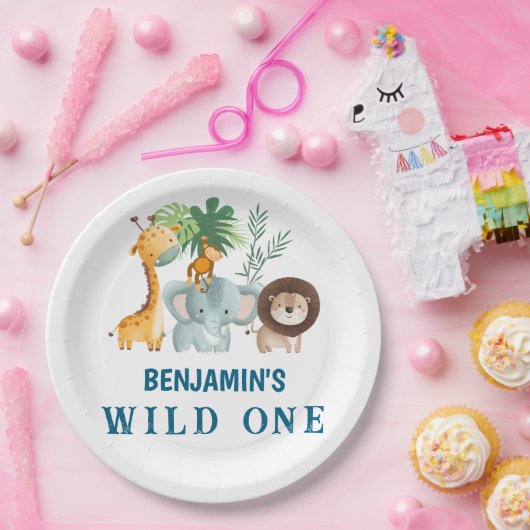 Minimal Safari Wild One birthday party  Pappteller (Party)