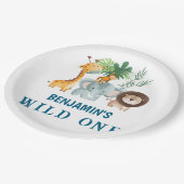 Minimal Safari Wild One birthday party  Pappteller (Schrägansicht)