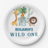 Minimal Safari Wild One birthday party Pappteller (Vorderseite)