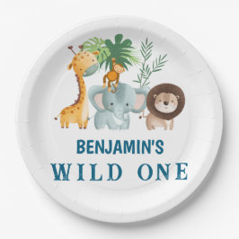 Minimal Safari Wild One birthday party Pappteller