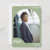 Minimal-Sage-Arch-Foto PhD-Abschluss Ankündigung (Vorderseite)