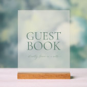 Minimal Sage Green Acrylic Wedding Guest Book Sign Acrylschild (Neutral)