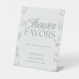 Minimal Sage Green Baby Shower Favors Sockelschild