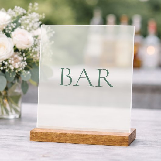 Minimal Sage Green Bar Acrylschild