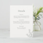 Minimal Sage Green Botanical Details Card Einladung (Stehend Vorderseite)